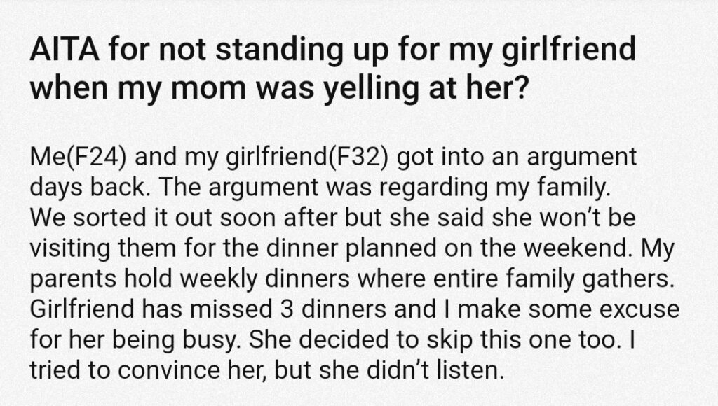 Standing Up For Girlfriend